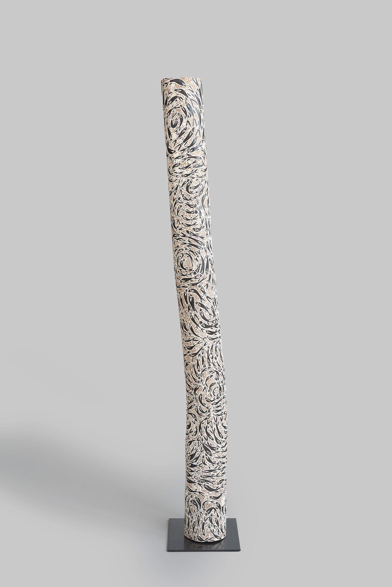 Wukun Wanambi - Untitled (sacred fish larrakitj) height: 187.5cm (73 5/8in).