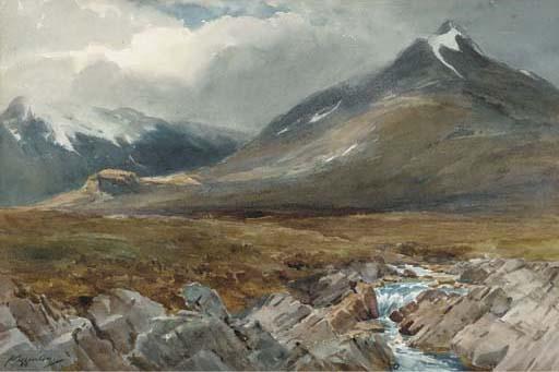 Wycliffe Egginton, R.I. - Mountain and river, Blackmount