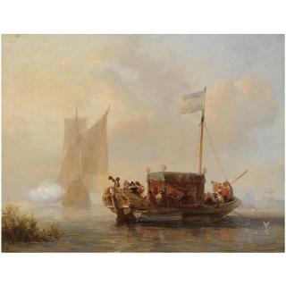 Wynand Johannes Joseph Nuyen - Dutch Ceremonial Ships On A Waterway