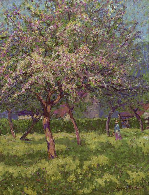 Wynford Dewhurst - An orchard in bloom