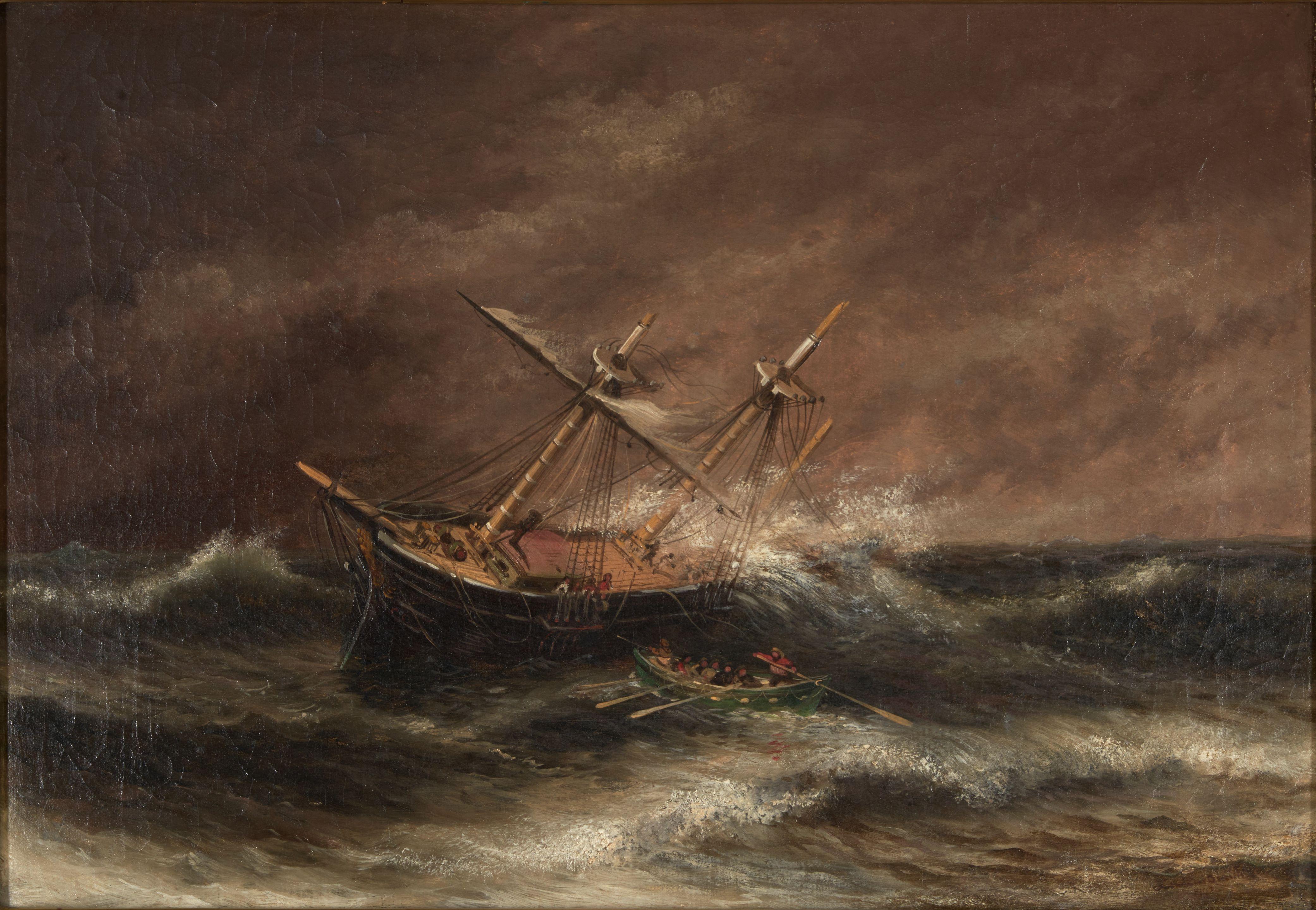 Xanthus Russell Smith - A Ship Tossed on Stormy Seas
