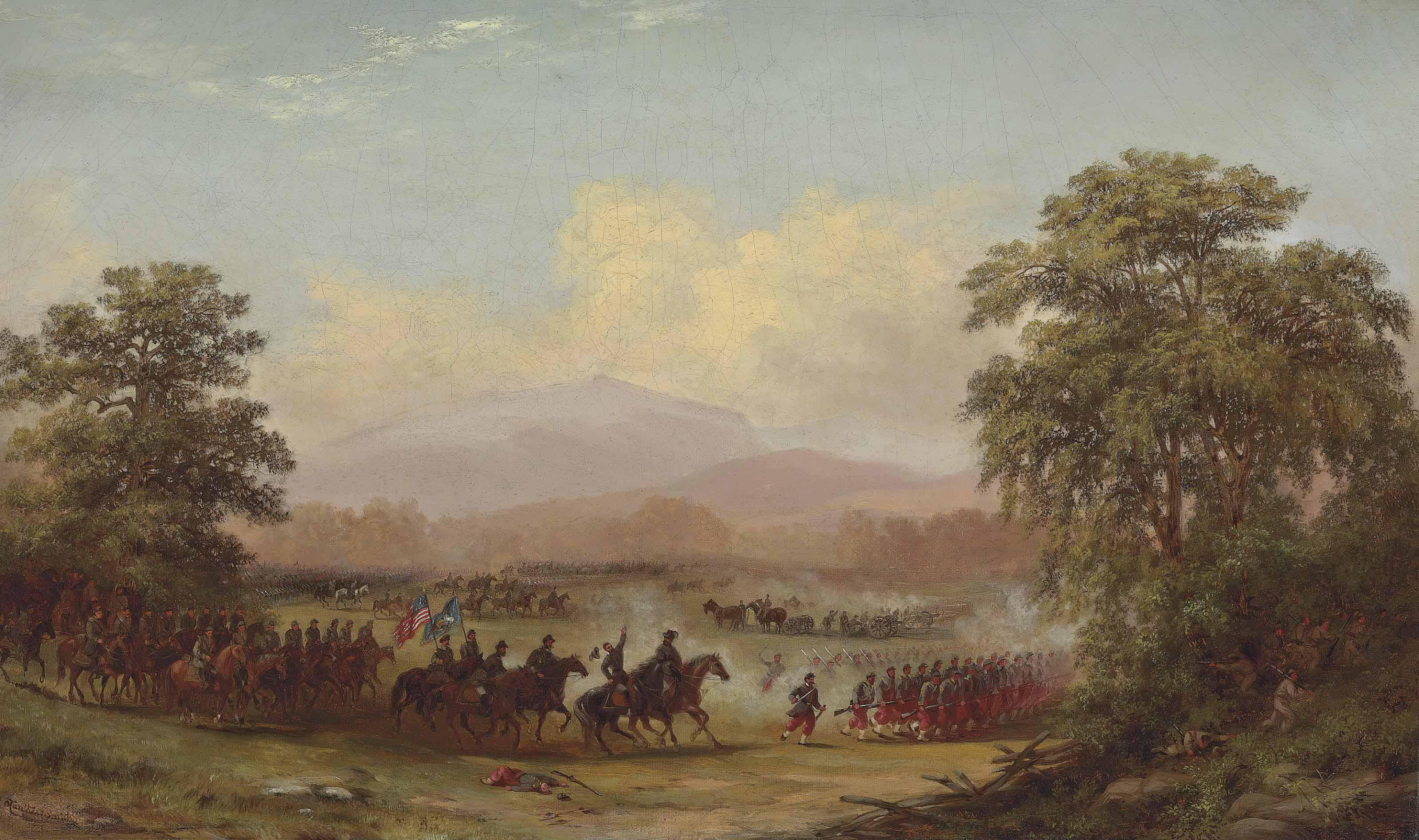 Xanthus Russell Smith - Opening of the Battle of Gettysburg and Death of General Reynolds