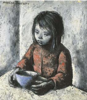 Xavier Bueno - Fanciulla con ciotola