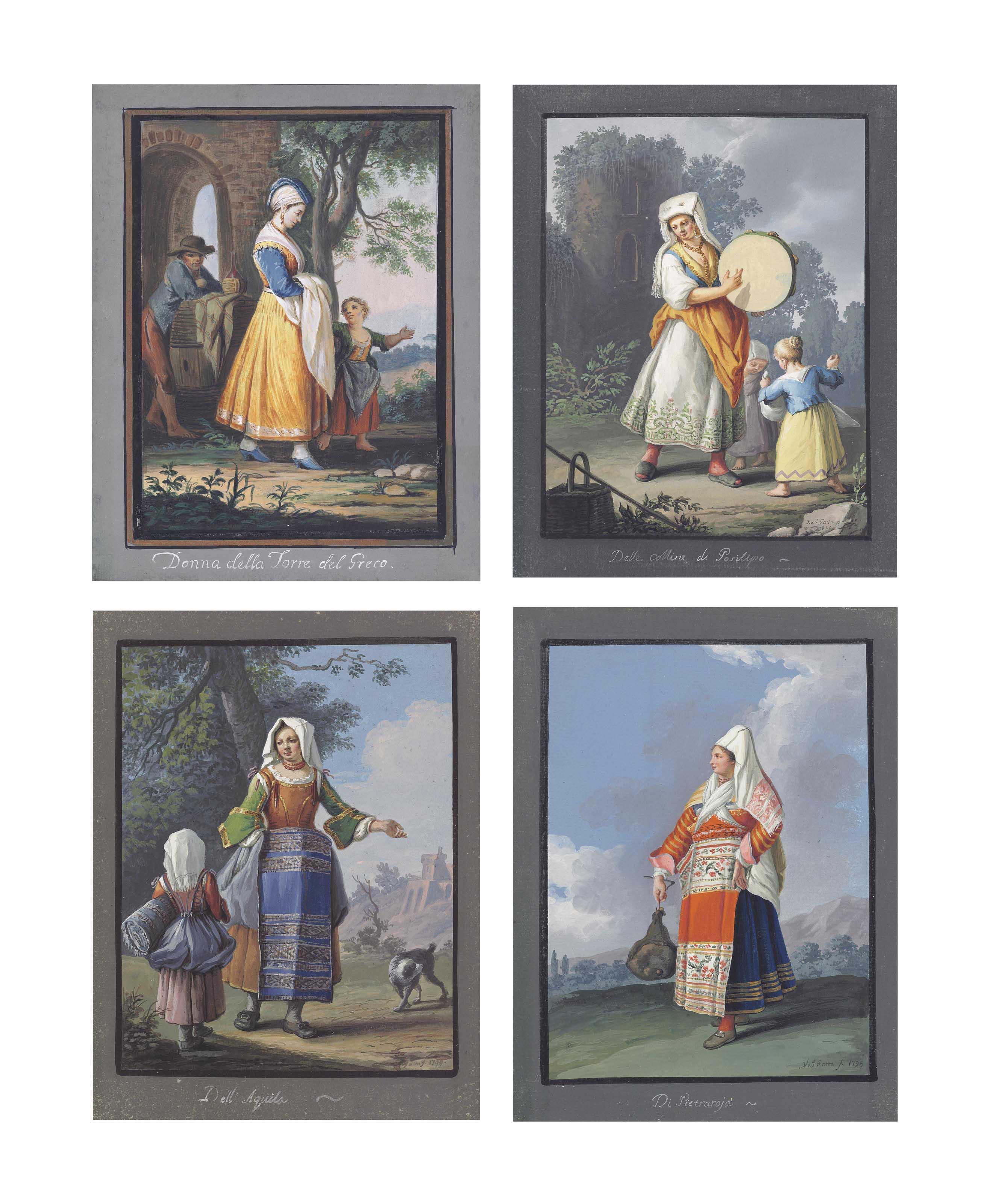 Xavier Della Gatta - Four costume studies