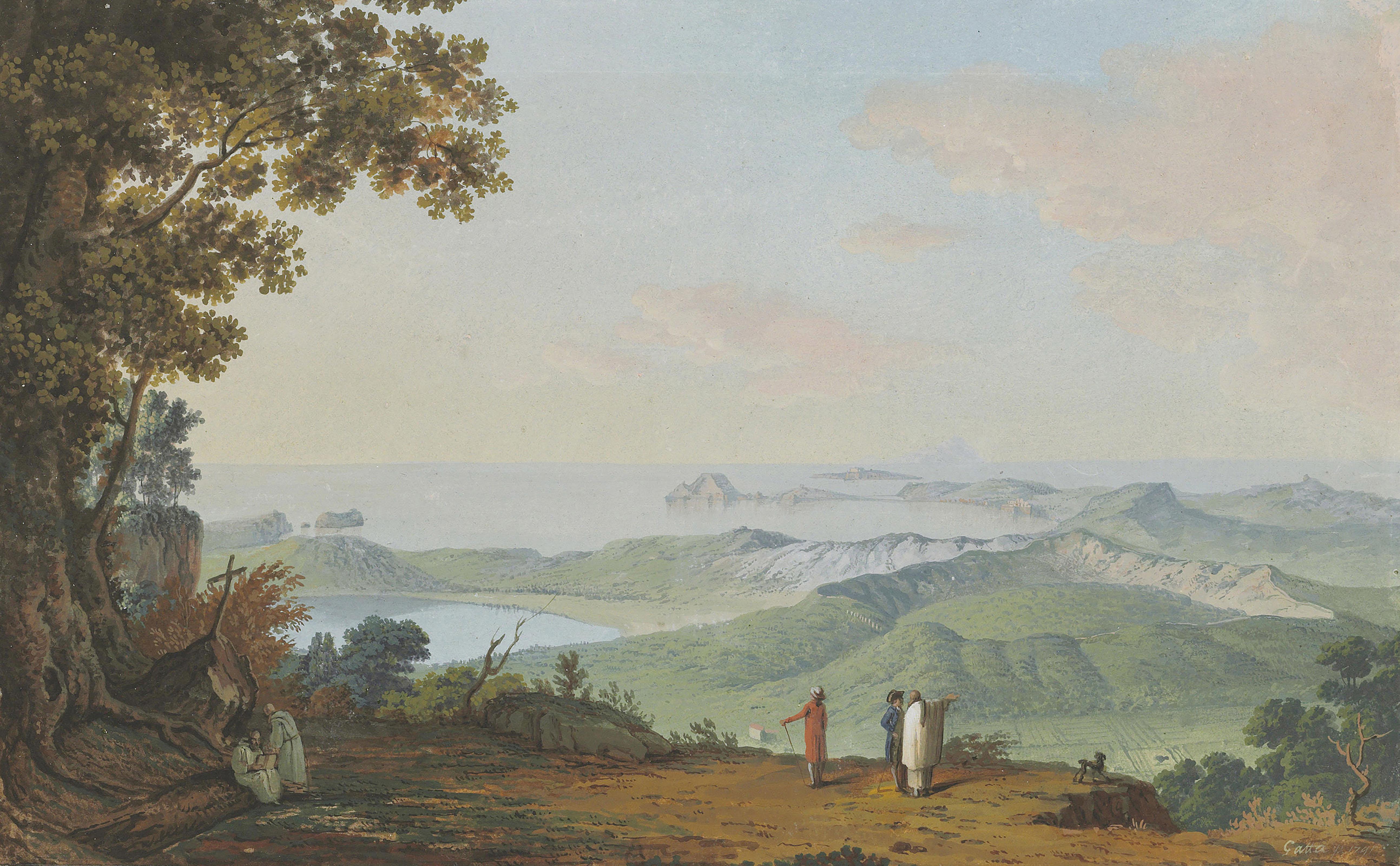 Xavier Della Gatta - View of Ischia from the Convent of the Camaldese near Naples