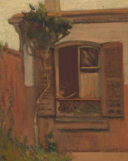 Xavier Martinez - Chambre de Mon Atelier 10 x 8 in. framed 13 1/4 x 11 1/2 in.