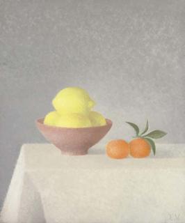 Xavier Valls - Nature morte au citron et deux mandarines