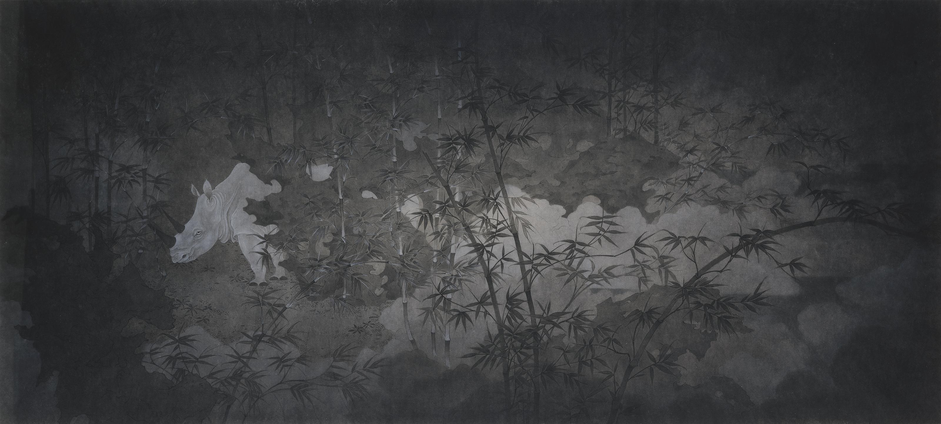 Xiao Xu - White Rhino In A Bamboo Forest