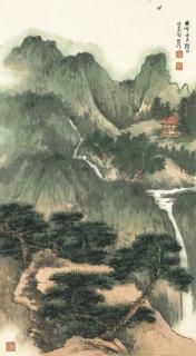 Xie Zhiliu - Cascades In Lush Mountains