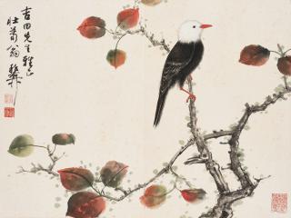 Xie Zhiliu - Chinese Bulbul on Maple Tree
