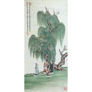Xie Zhiliu - Scholars Under The Willow Tree