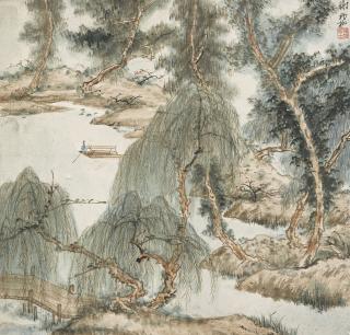 Xie Zhiliu - Willow by the River