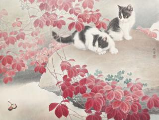 Xing Cheng\'Ai - Two Cats under Maple Tree
