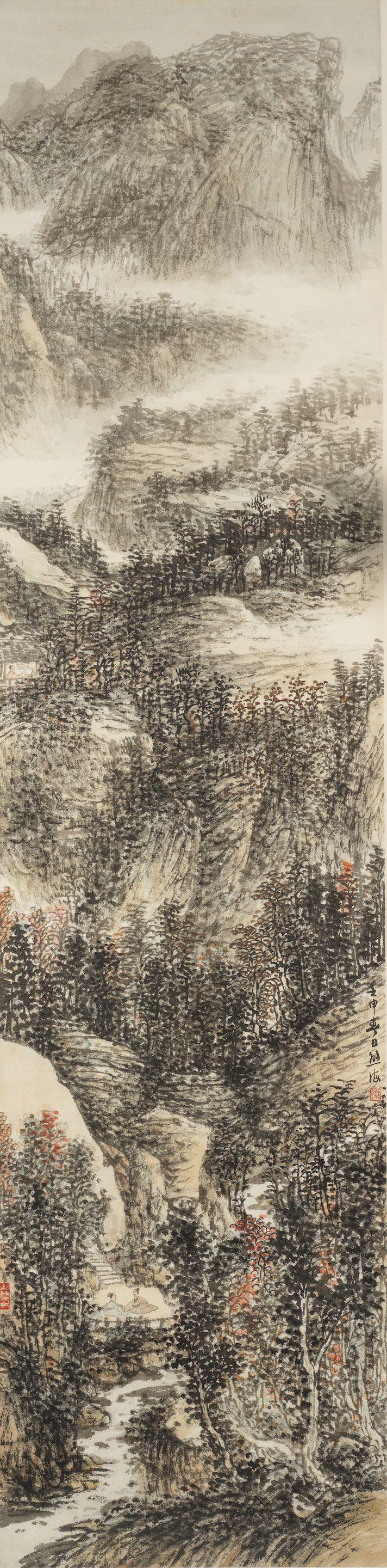 Xiong Hai - Two Scholars In The Autumn Mountains