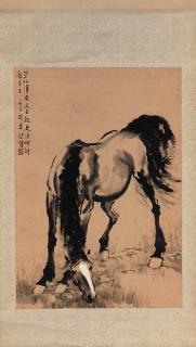 Xu Beihong - A Hanging Scroll In Ink And Light Colour On Paper Dated Renwu Year (1942)