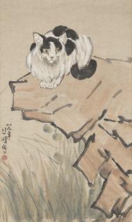 Xu Beihong - Cat on Rock