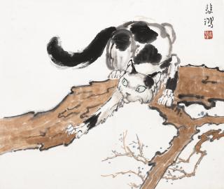 Xu Beihong - Cat on Tree