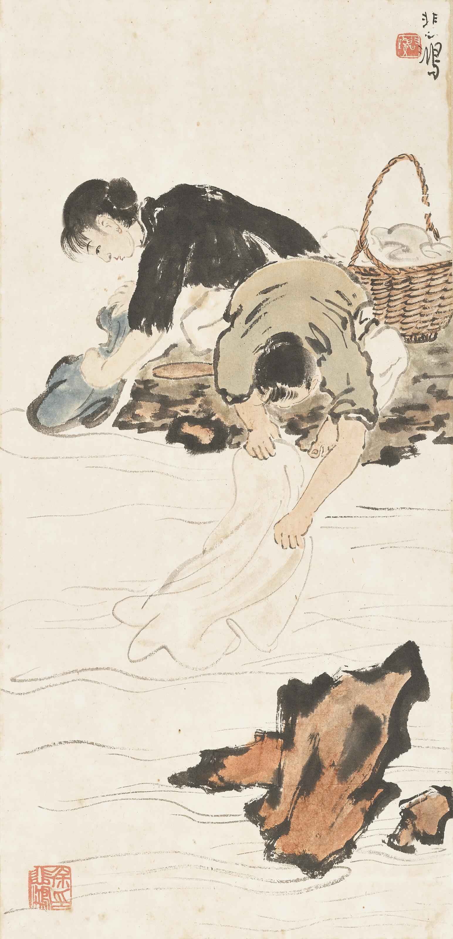 Xu Beihong - Clothes Washing