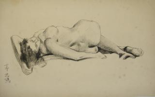 Xu Beihong - Reclining Nude
