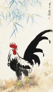 Xu Beihong - Rooster Under Bamboo
