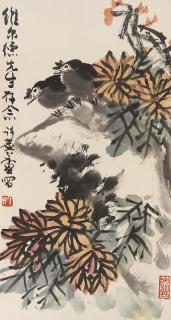Xu Linlu - Birds And Chrysanthemums