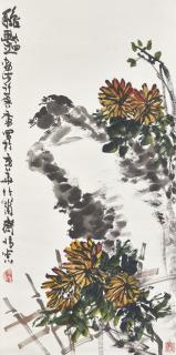 Xu Linlu - Chrysanthemum and Birds