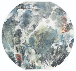 Xu Xi - Green and Blue Abstract