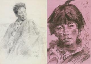 Xuan Ai - Tibetan  Boy; Father and Daughter on Highland