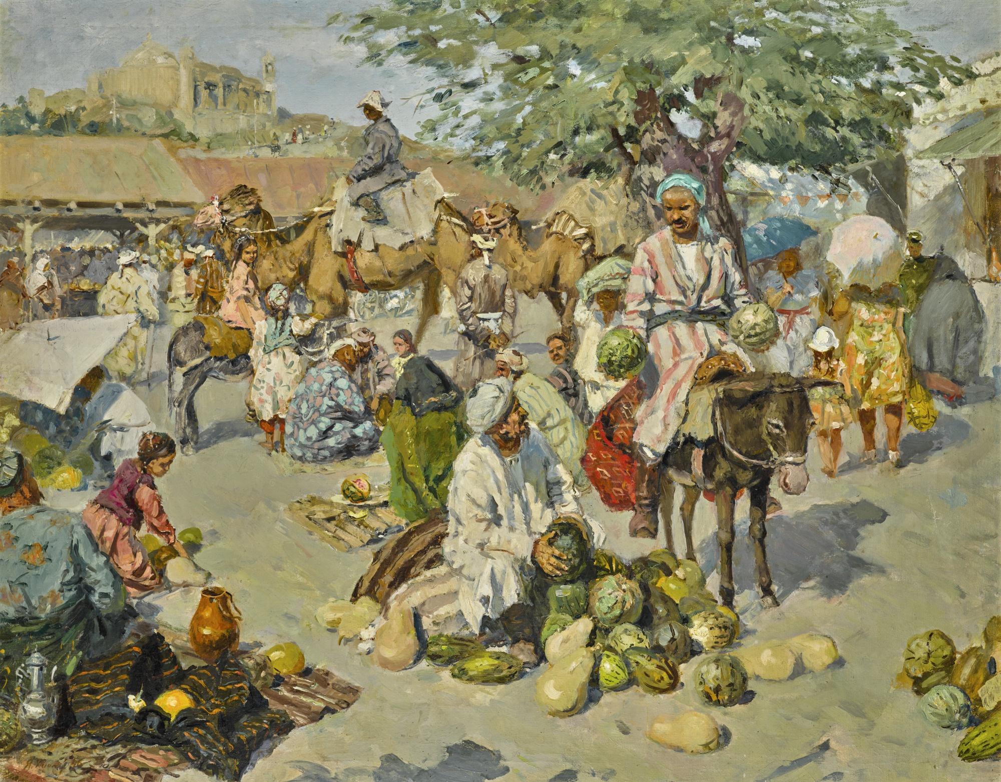 Yakov Markovich Khaimov - Bazaar In Samarkand