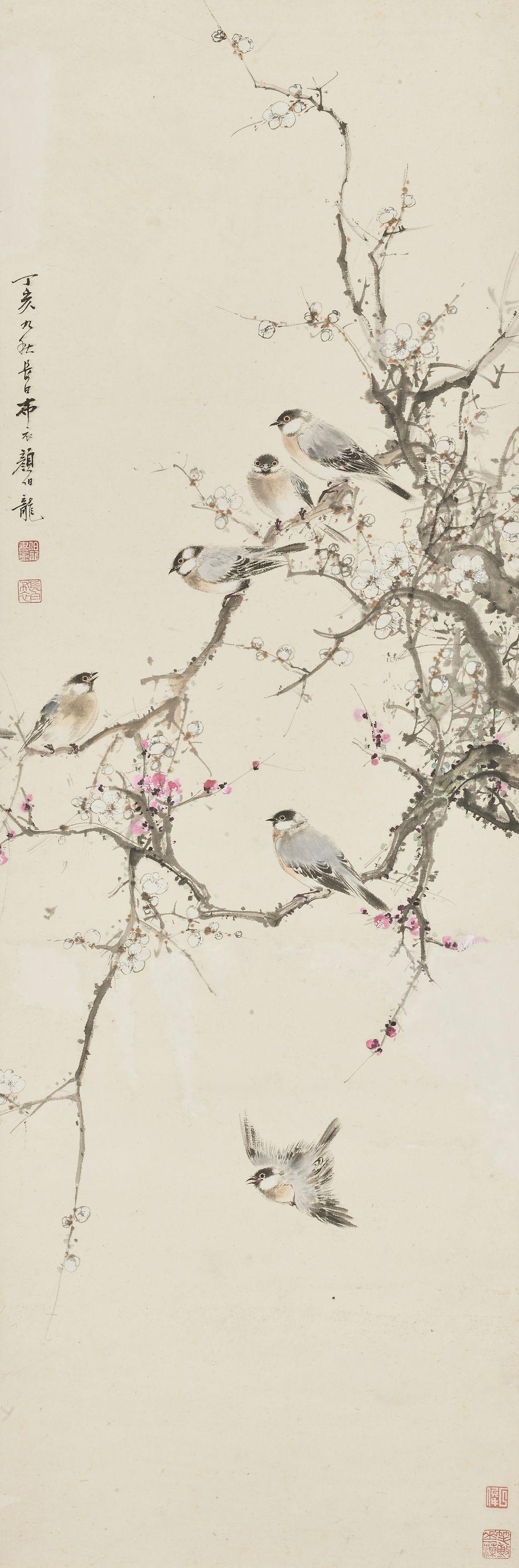 Yan Bolong - Sparrows And Plum Blossom