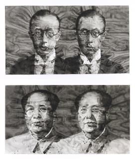 Yan Pei-Ming - Double Emperor (Mao, Puyi)(diptych)