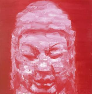 Yan Pei-Ming - Tête de Bouddha Rouge