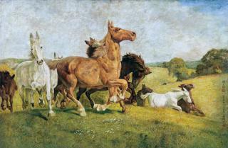 Yan Wenliang - Running Horses(Painted In 1979)