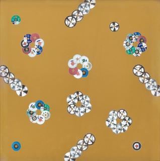 Yang Haegue - Hardware Store Collage #29 – Bauhaus Circle Saw Blades #1