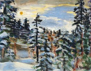 Yang Sanlang - Sunrise On Snow Mountain(Painted In Approximately 1980S)