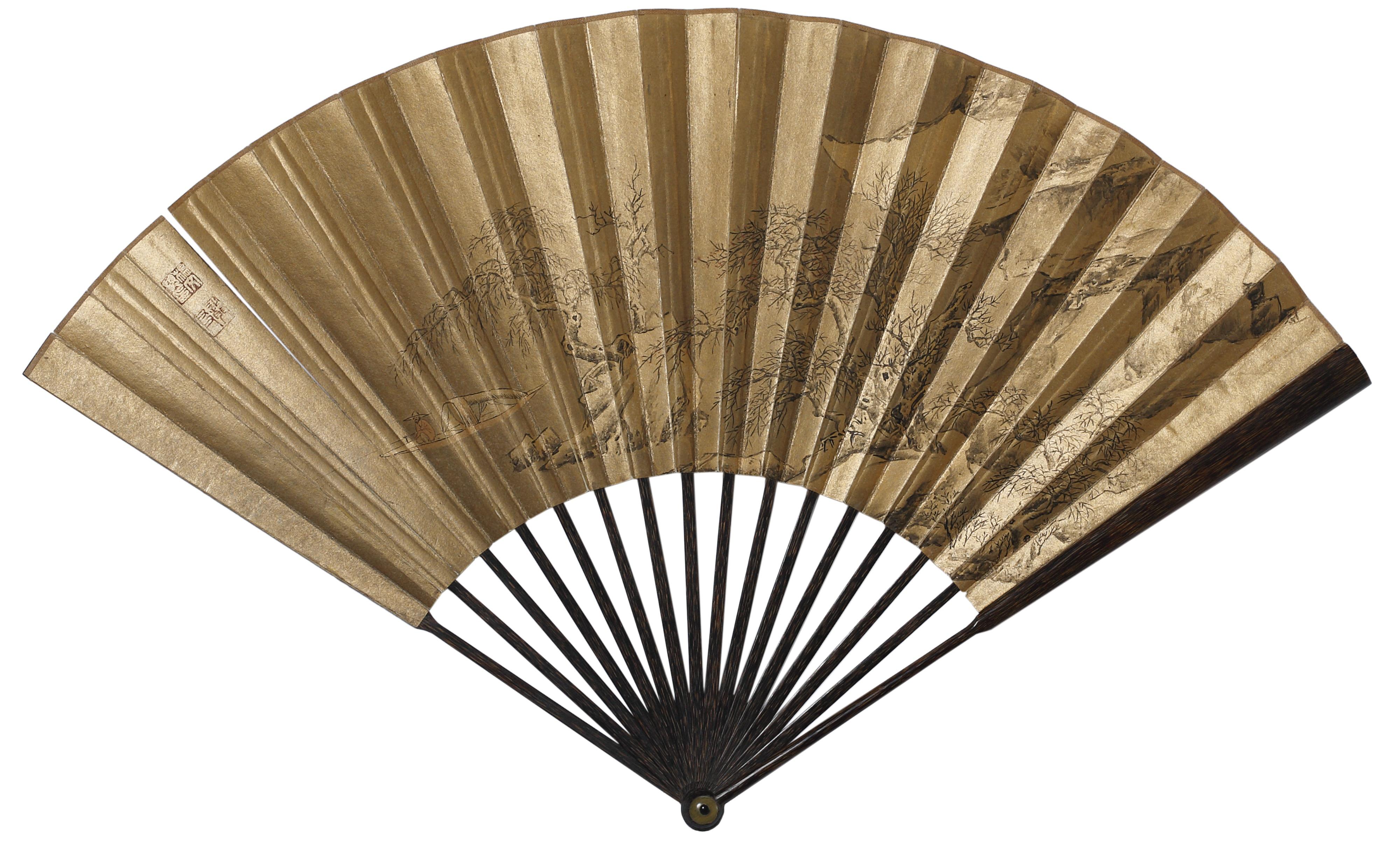 Yang Wencong - Fishing Alone In The Winter; Poem In Running Script