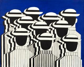 Yannis Gaïtis - Figures in blue background