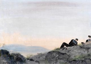 Yannis Tsarouchis - Paysage avec deux marins