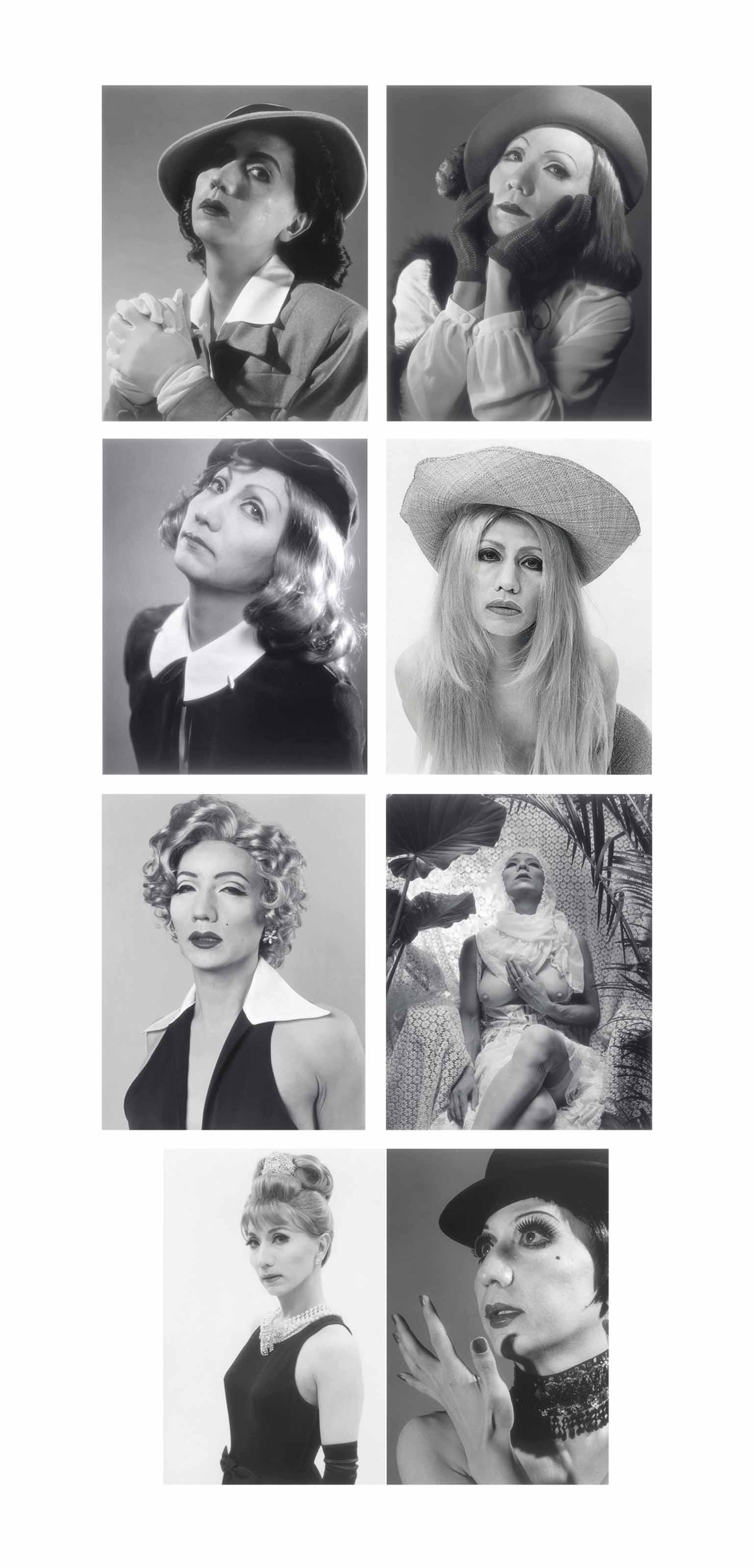 Yasumasa Morimura - Self Portrait–After Ingrid Bergman, Greta Garbo  1, Greta Garbo 2, Brigitte Bardot 1, Marilyn Monroe,  Sylvia Kristel, Audrey Hepburn 1, Liza Minelli 1