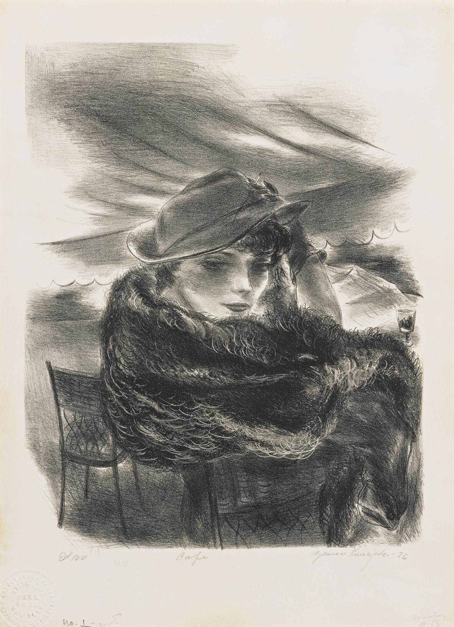 Yasuo Kuniyoshi - Café No. 2 (Davis L-67)