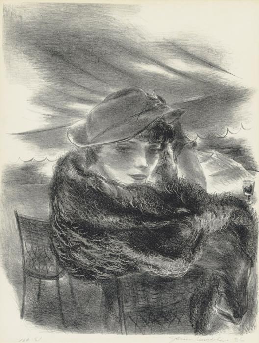 Yasuo Kuniyoshi - Café No. 2 (Davis L-67)