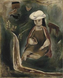 Yasuo Kuniyoshi - Girl and Barnyard Animals