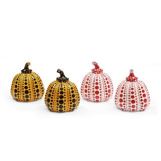 Yayoi Kusama - Two Yellow and Black Pumpkins and Two White and Red Pumpkins