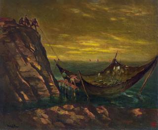 Yee Bon - Drawing Up The Net(Painted In 1947)