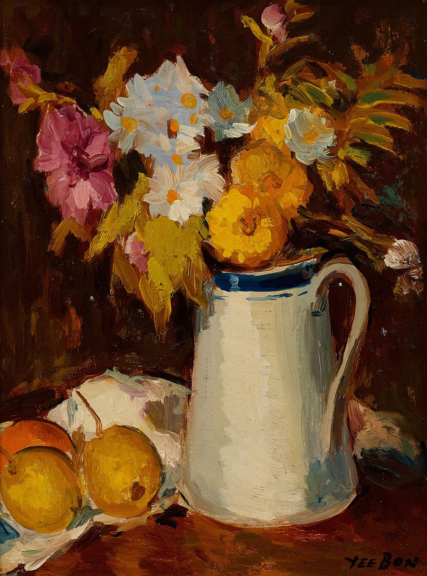 Yee Bon - Flowers in jar and fruits