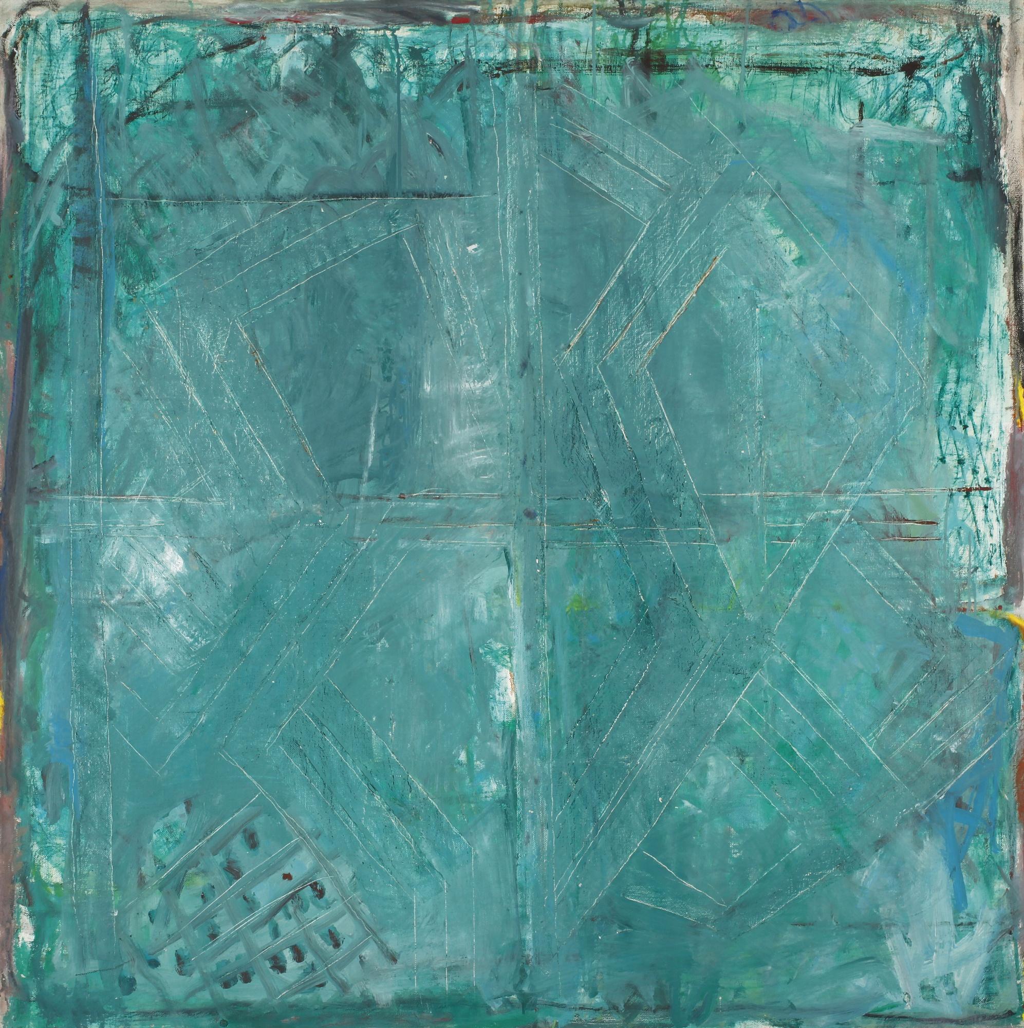 Yehezkel Streichman - Untitled (Final State Of Ball Of Yarn Against A Green Background)