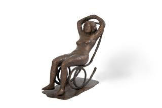 Yiannis Pappas - Femme nue sur un fauteuil à bascule