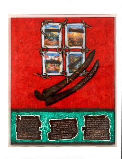 Yiannis Psychopedis - Der brief der nicht ankam Kunst für das Volk 123,5 x 101 x 12cm (48 7/16 x 39 3/4 x 4 3/4in).