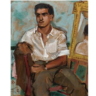 Yiannis Tsarouchis - Greek Portrait Of A Seated Man