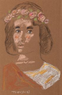 Yiannis Tsarouchis - Jeune homme au girlande